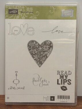 STAMPIN UP 132987 BEST OF LOVE CLEAR MOUNT RUBBER STAMP SET HEART OLIVE YOU